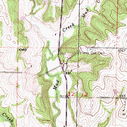 Topographic Map of Sarcoxie Township Fire District 4 North Station, KS