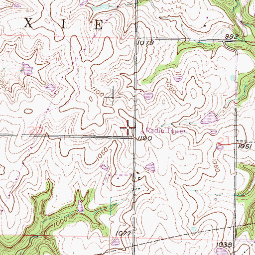 Topographic Map of Sarcoxie Township Fire District 4 South Station, KS