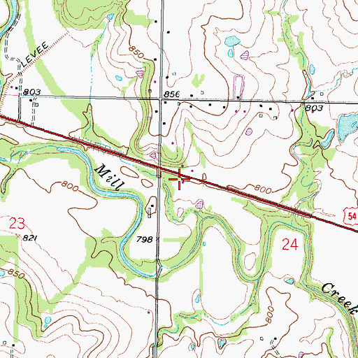 Topographic Map of Scott Township District 5 Fire Department Station 1, KS