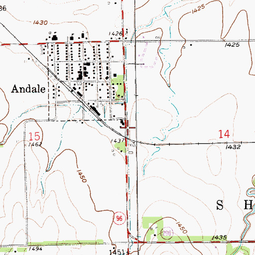 Topographic Map of Sedgwick County Fire District 1 Station 31, KS