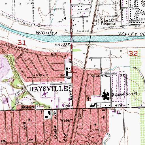 Topographic Map of Sedgwick County Fire District 1 Station 34, KS