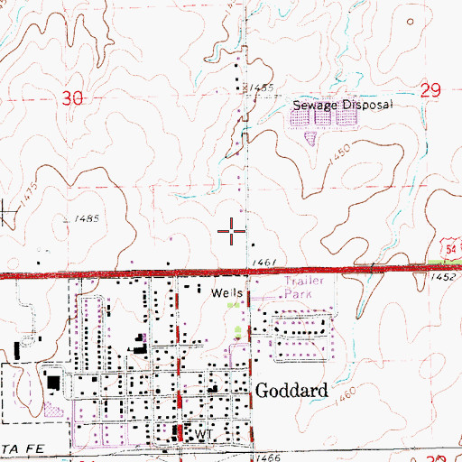 Topographic Map of Sedgwick County Fire District 1 Station 35, KS