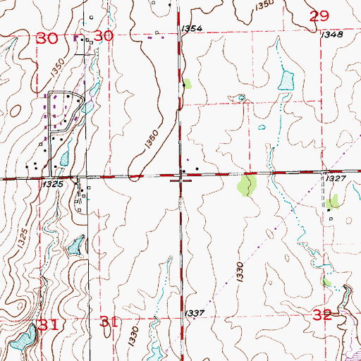 Topographic Map of Sedgwick County Fire District 1 Station 36, KS