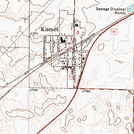 Topographic Map of Seward County Fire Department Kismet South Station, KS