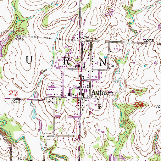 Topographic Map of Shawnee County Fire District 2 Auburn Station, KS