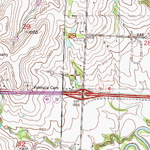 Topographic Map of Shawnee County Fire District 4 Valencia Station, KS