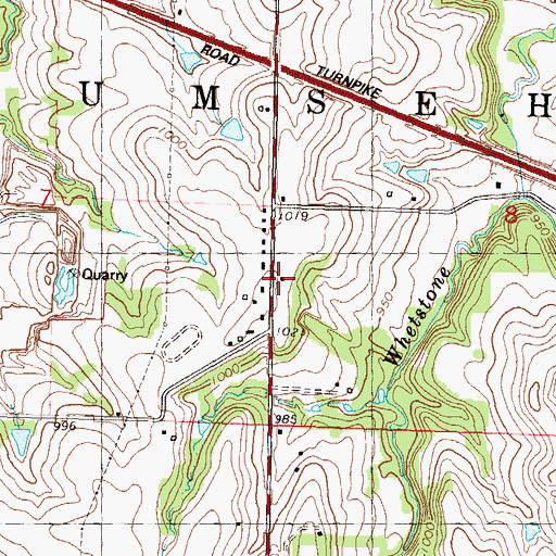 Topographic Map of Shawnee Heights Fire Station 21, KS