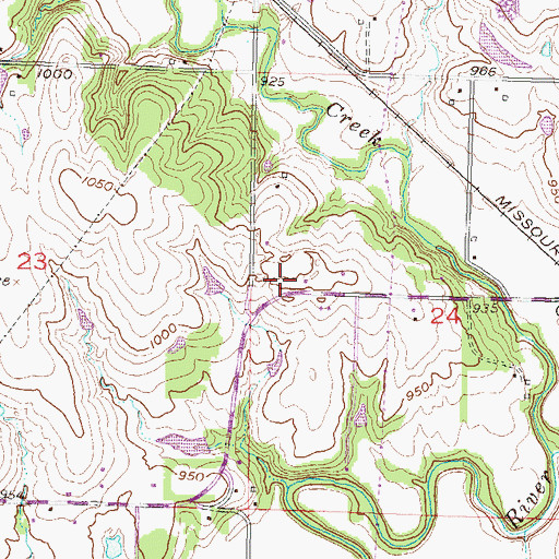 Topographic Map of Shawnee Heights Fire Protection District Station 25, KS