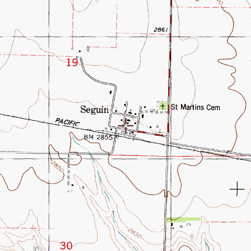 Topographic Map of Sheridan County Rural Fire District 1 Seguin Station, KS