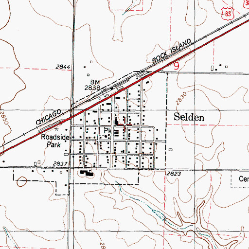 Topographic Map of Sheridan County Rural Fire Station, KS