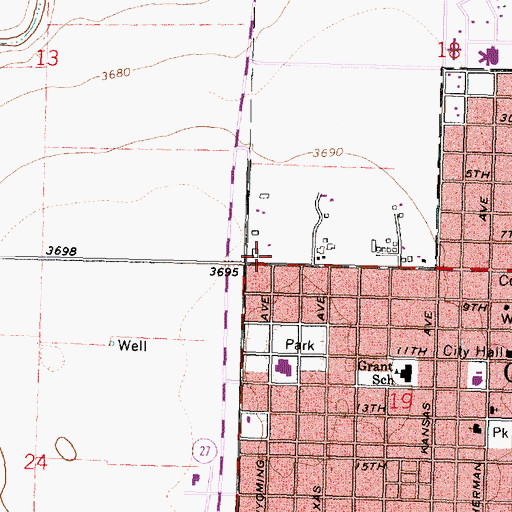 Topographic Map of Sherman County Rural Fire Department, KS