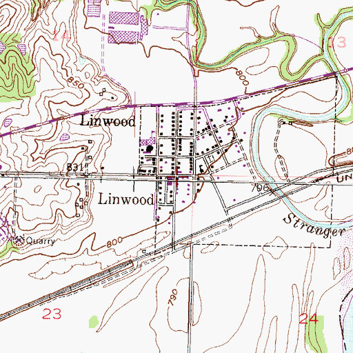 Topographic Map of Sherman Township Fire Department Linwood, KS