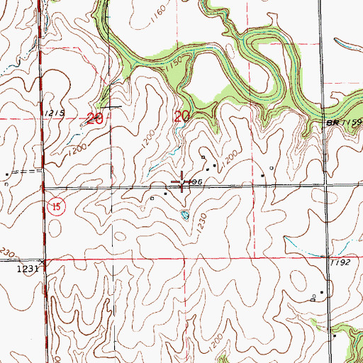 Topographic Map of Sherman Township Fire Department, KS