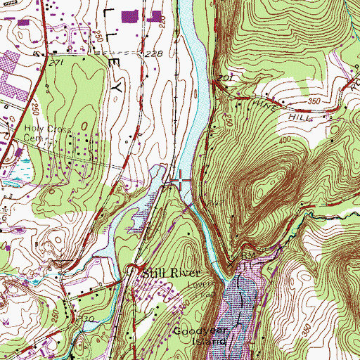 Topographic Map of Still River, CT