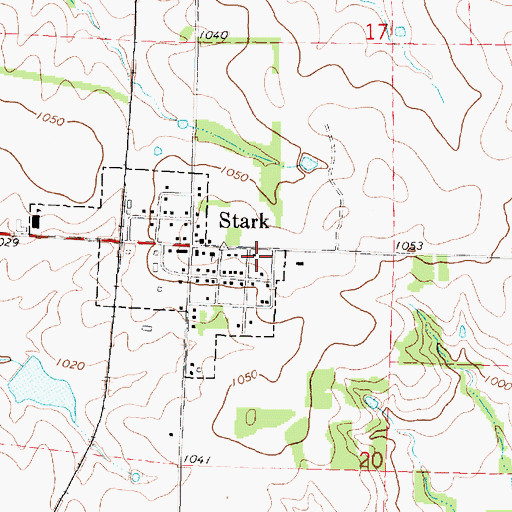 Topographic Map of Stark Fire Department, KS