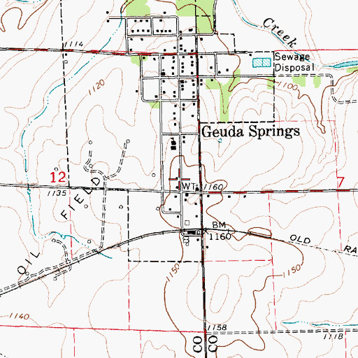 Topographic Map of Sumner County Fire District 10 Geuda Springs, KS