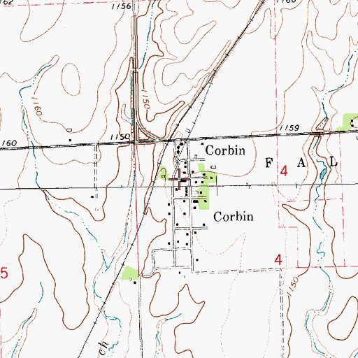 Topographic Map of Sumner County Fire District 5 Caldwell, KS