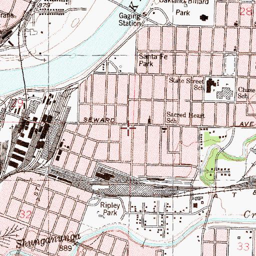 Topographic Map of Topeka Fire Department Station 6, KS