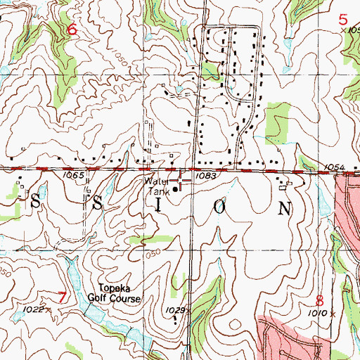 Topographic Map of Topeka Fire Department Station 12, KS