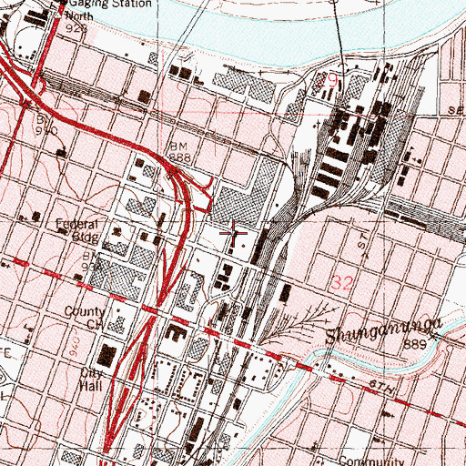 Topographic Map of Topeka Fire Department Station 3, KS