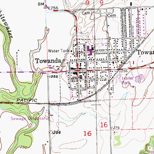 Topographic Map of Towanda Fire Department, KS