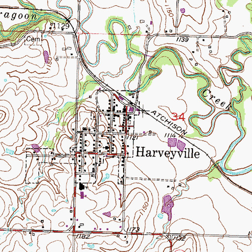 Topographic Map of Wabaunsee County Fire District 3, KS