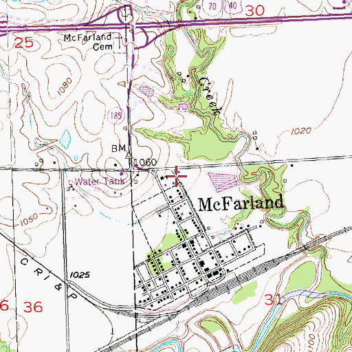 Topographic Map of Wabaunsee County Fire District 7, KS