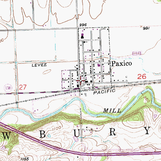Topographic Map of Wabaunsee County Fire District 7, KS