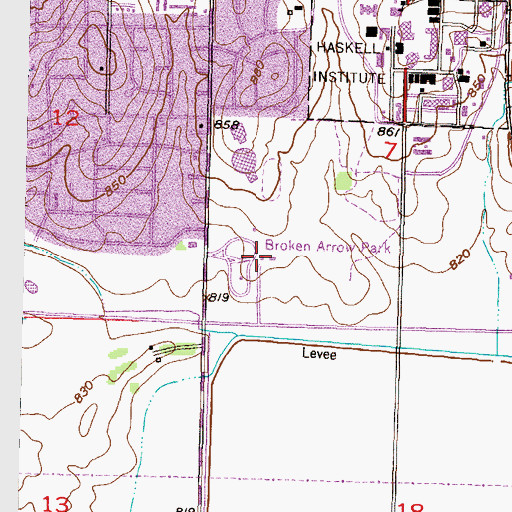 Topographic Map of Wakarusa Township Fire Department Station 1, KS