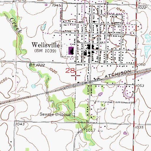Topographic Map of Wellsville Fire District, KS