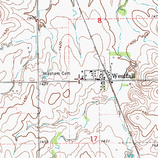 Topographic Map of Westfall Fire Department, KS