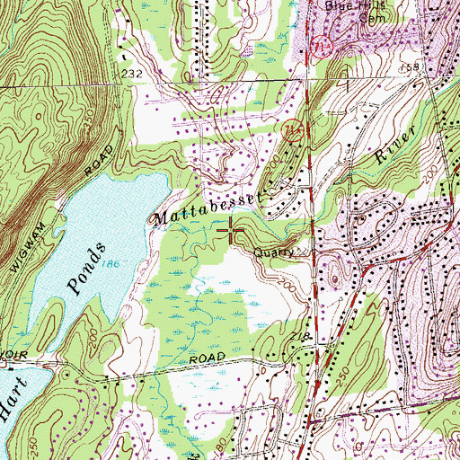 Topographic Map of Stocking Brook, CT