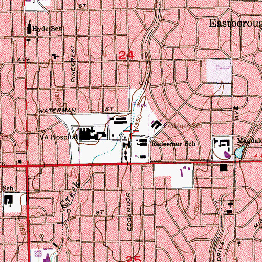 Topographic Map of Wichita Fire Department Station 9, KS