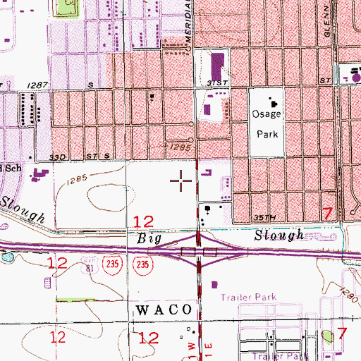 Topographic Map of Wichita Fire Department Station 12, KS