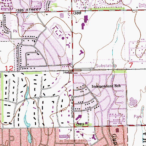 Topographic Map of Wichita Fire Department Station 14, KS