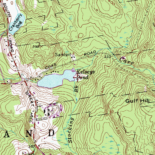 Topographic Map of Stocking Brook, CT