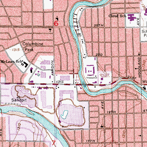 Topographic Map of Wichita Fire Department Station 7, KS