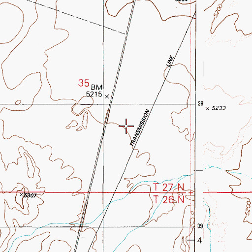 Topographic Map of Wauneta Trading Post, AZ