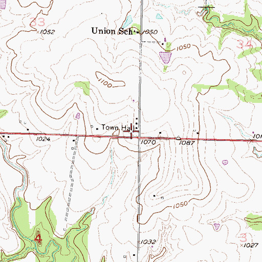 Topographic Map of Willow Springs Township Fire Department, KS