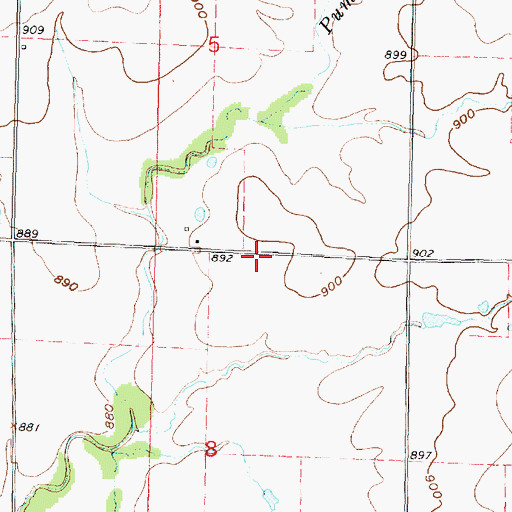 Topographic Map of Wilson County Rural Fire District Station 1, KS