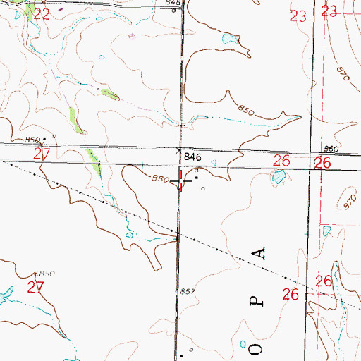 Topographic Map of Wilson County Rural Fire District Station 10, KS