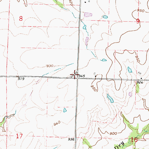 Topographic Map of Wilson County Rural Fire District Station 11, KS