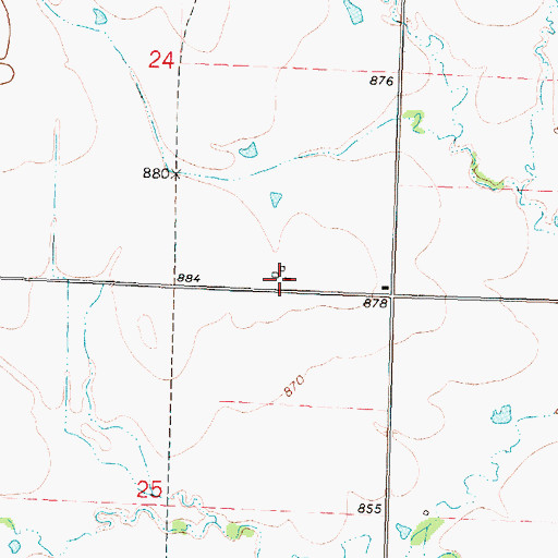 Topographic Map of Wilson County Rural Fire District Station 13, KS