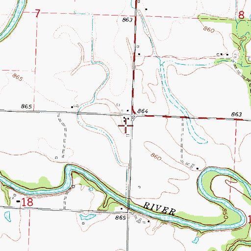 Topographic Map of Wilson County Rural Fire District Station 3, KS