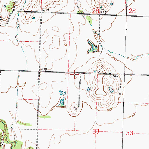 Topographic Map of Wilson County Rural Fire District Station 4, KS