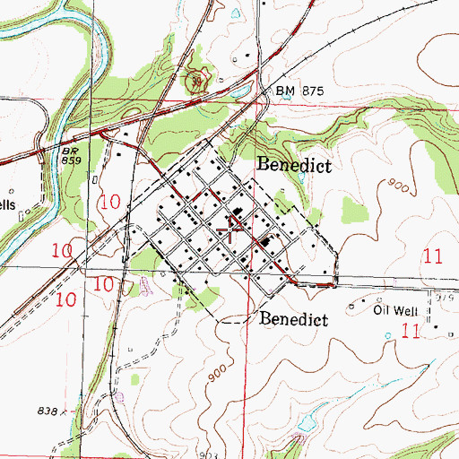 Topographic Map of Wilson County Rural Fire District Station 5, KS