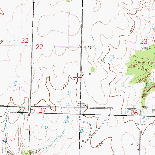 Topographic Map of Wilson County Rural Fire District Station 6, KS