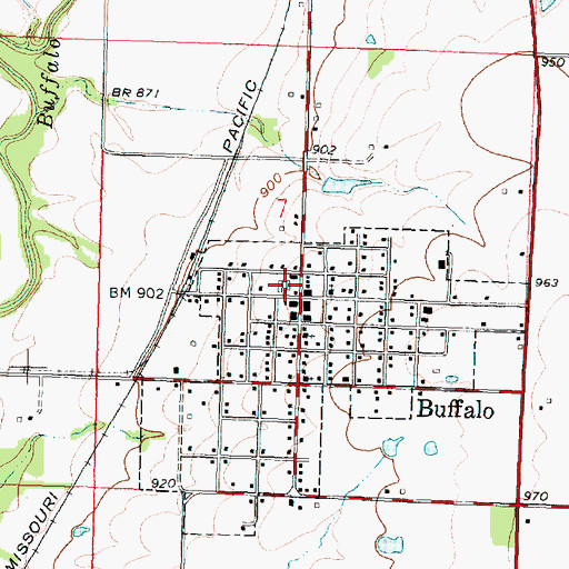 Topographic Map of Wilson County Rural Fire District Station 8, KS