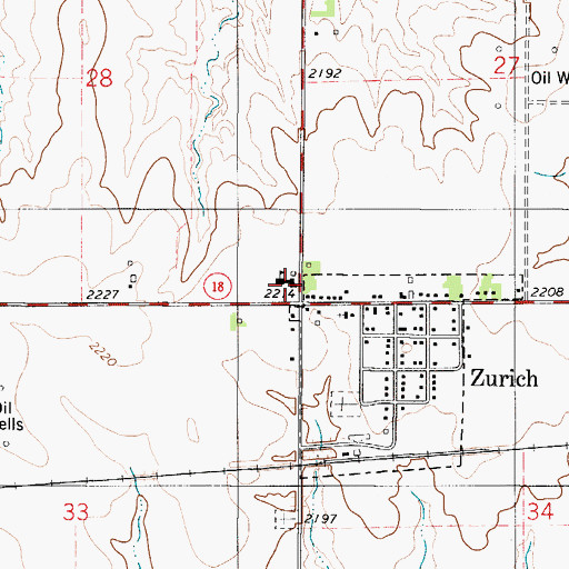Topographic Map of Zurich Fire Department, KS