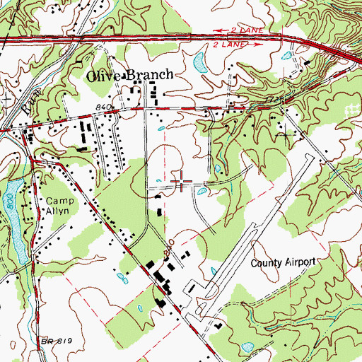 Topographic Map of Airport Industrial Park, OH